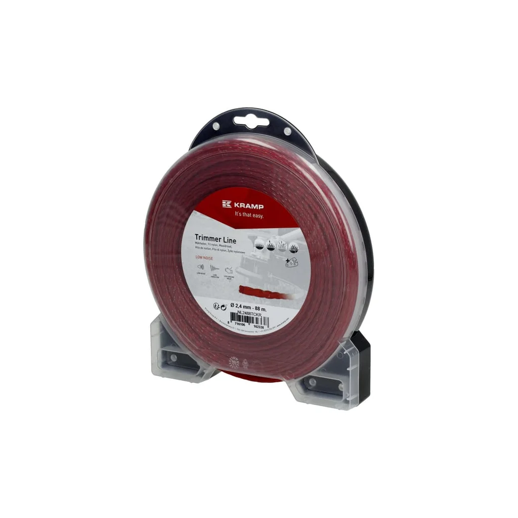 Fir de tăiere diametru 2,4mm, 88m, răsucit, silențios, roșu, Kramp NL2488TCKR