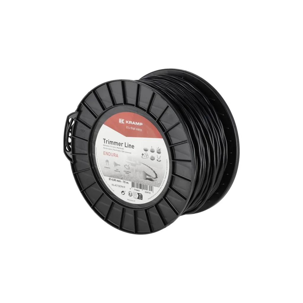 Fir trimmer Ø4.0x75m, răsucire ovală, negru, Kramp Efficiency NL4075ERKR