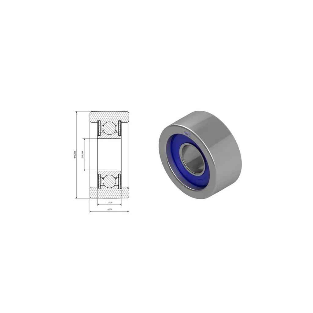Rolă șenilă 15x40x18mm Kramp NWB20685