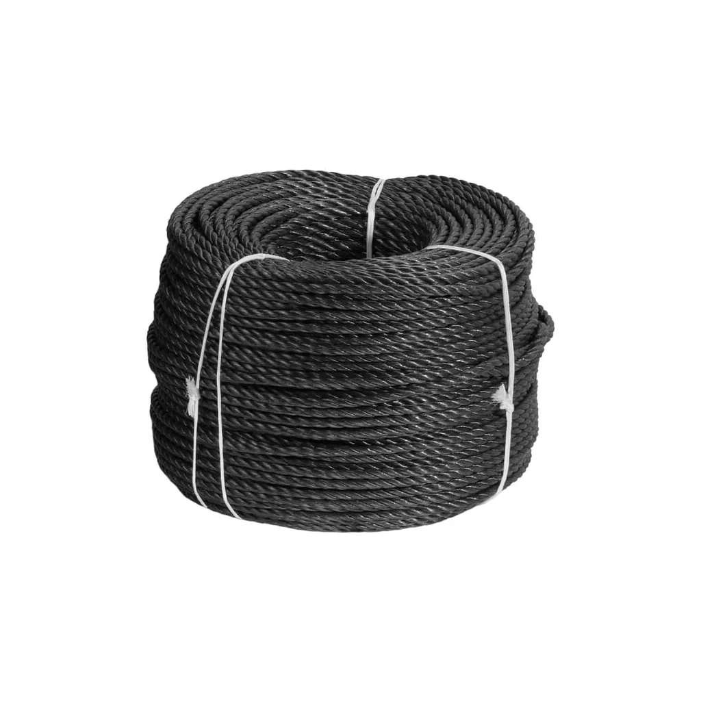 Frânghie de legare PP, diametru 8 mm, 3 fire, neagră, 220 m. - rolă PL11283