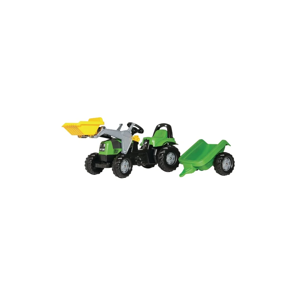 Tractor cu pedale Deutz-Fahr cu încărcător frontal și remorcă rollyKiddy Rolly Toys R02319