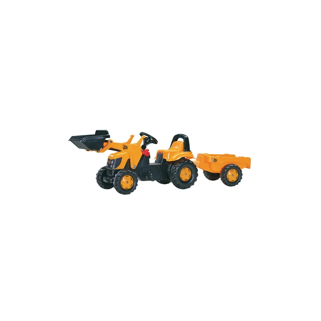 Tractor cu pedale JCB cu încărcător frontal și remorcă rollyKid Rolly Toys R02383