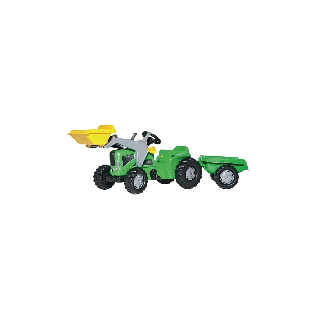 Tractor cu pedale Futura cu încărcător frontal și remorcă rollyKiddy Rolly Toys R63003
