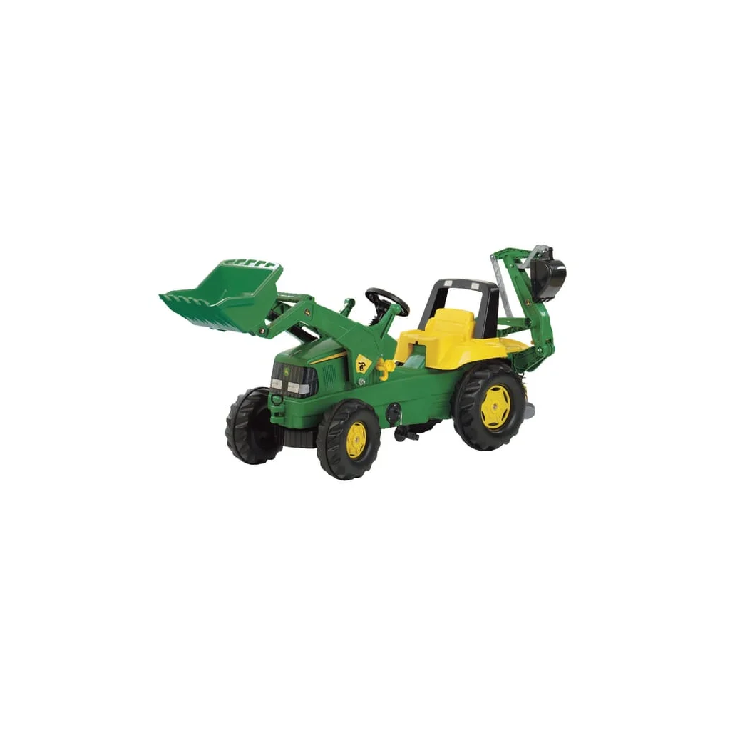 Buldoexcavator cu roți și pedale John Deere, RollyJunior R81107