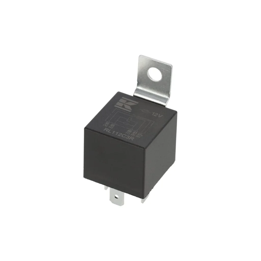 Releu mini 12V, interschimbare, 30A/40A, cu rezistor, cu suport RL112C3R