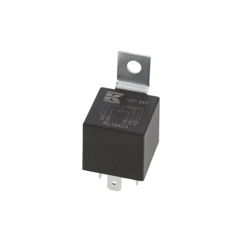 Releu mini 24V, interschimbare, 30A/40A, cu suport RL124C3