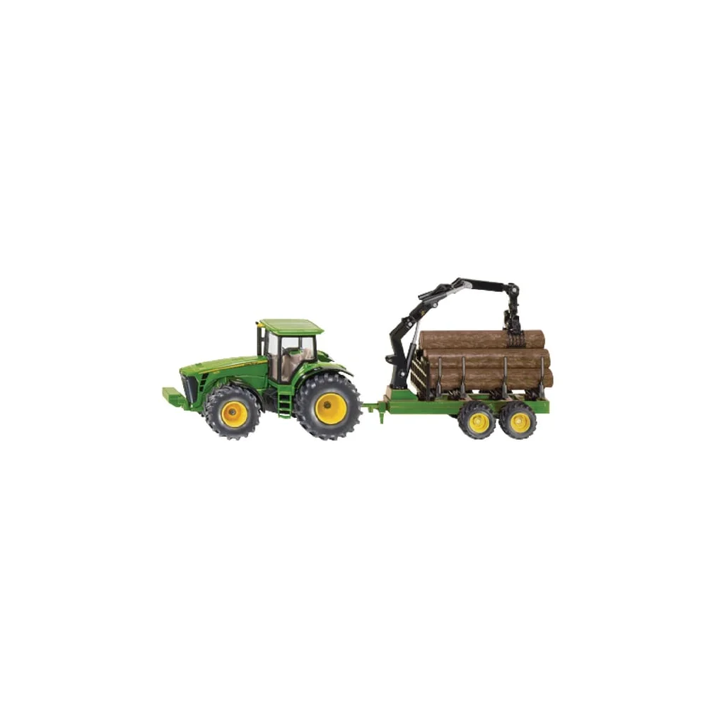 Tractor John Deere 8430 cu remorcă de încărcat lemne S01954