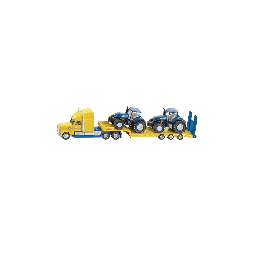 Camion cu remorcă platformă joasă și 2 tractoare New Holland T7070 S01805