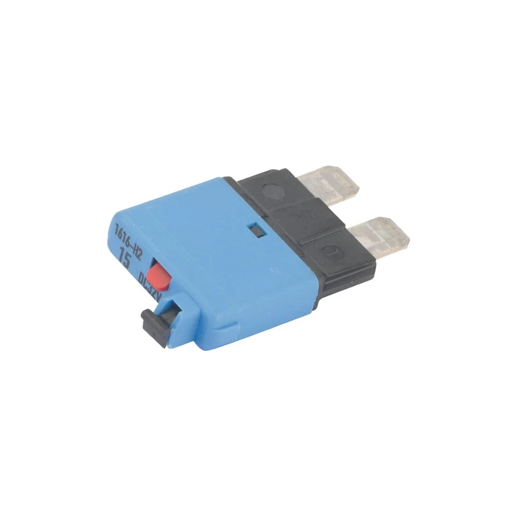 Siguranță termică cu resetare manuală 28V 15A lungime 34,4mm albastru E.T.A SI25115