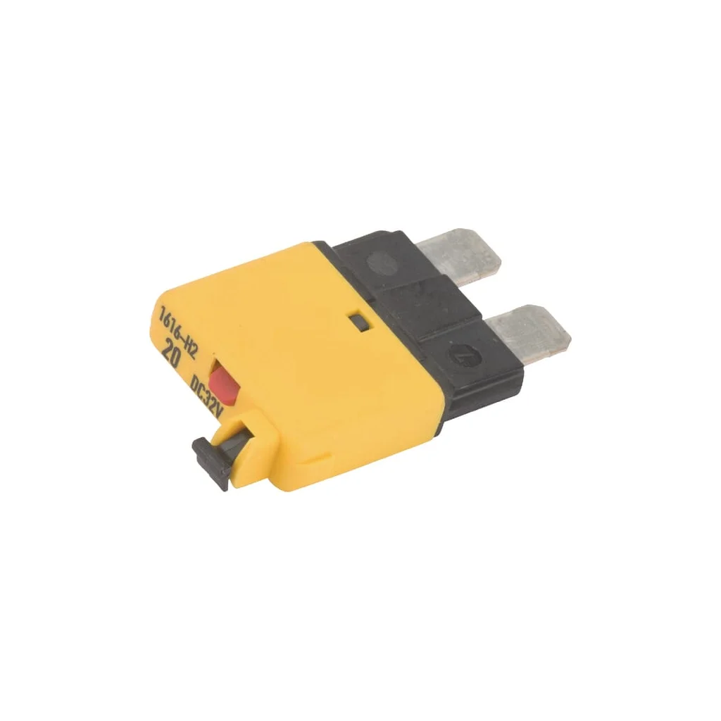 Siguranță termică cu resetare manuală 28V 20A lungime 34,4mm galben E.T.A SI25120