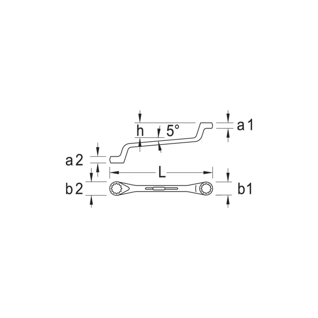 Cheie inelară dublă 6x7mm L=170mm Gedore SL267