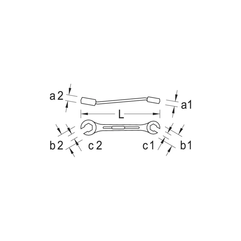Cheie inelară dublă semideschisă 36x41mm L=351mm Gedore SL4003641