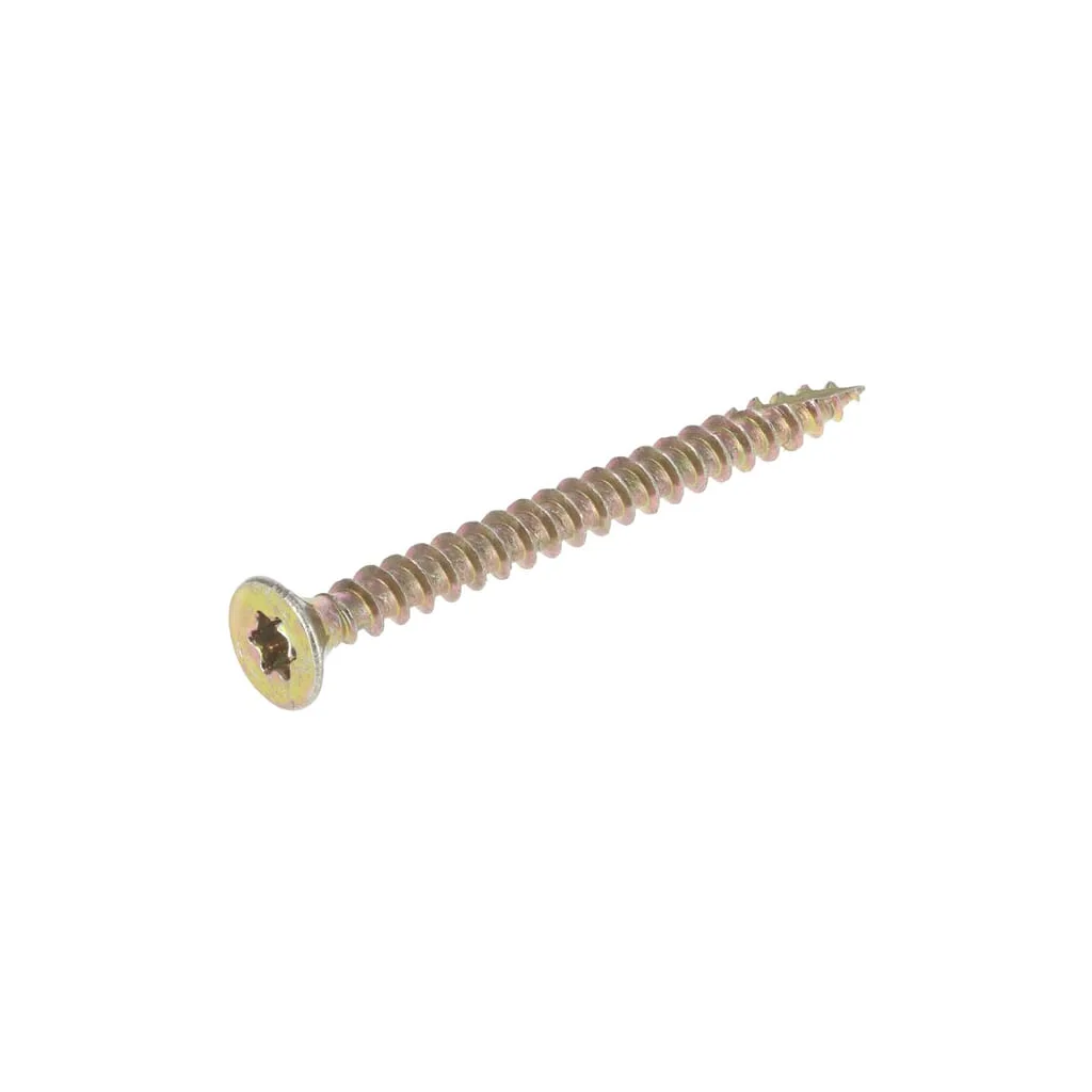 Șurub pentru PAL cap înecat torx TX15 3,5x40mm oțel pasivizat în galben Kramp SPT3540P200