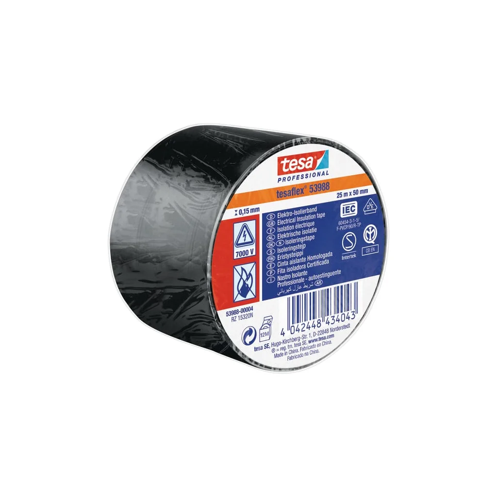 Bandă izolatoare, neagră, 25m x 50mm TesaFLEX® T539880000400