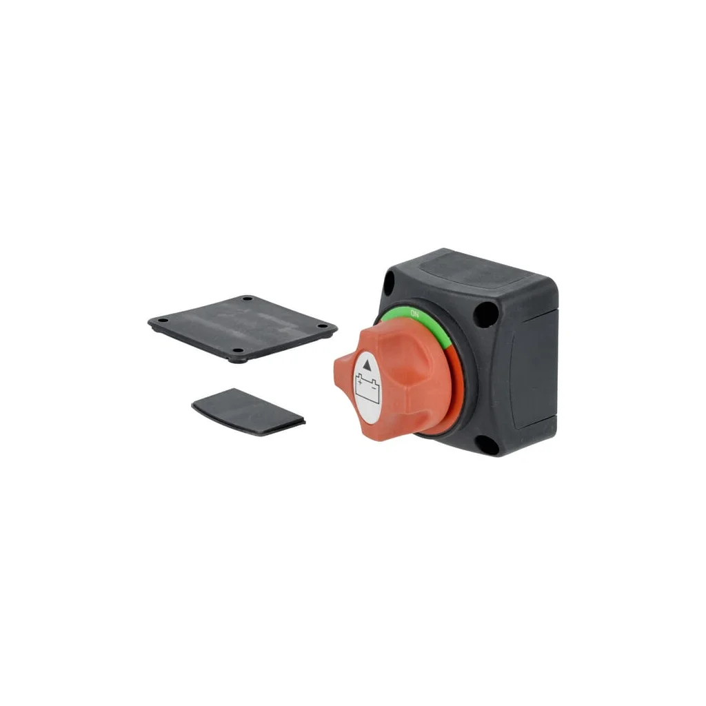 Întrerupător baterie pătrat, negru, M10, 12/24V, 300A/1.000A (5sec), IP54 SW10006KR
