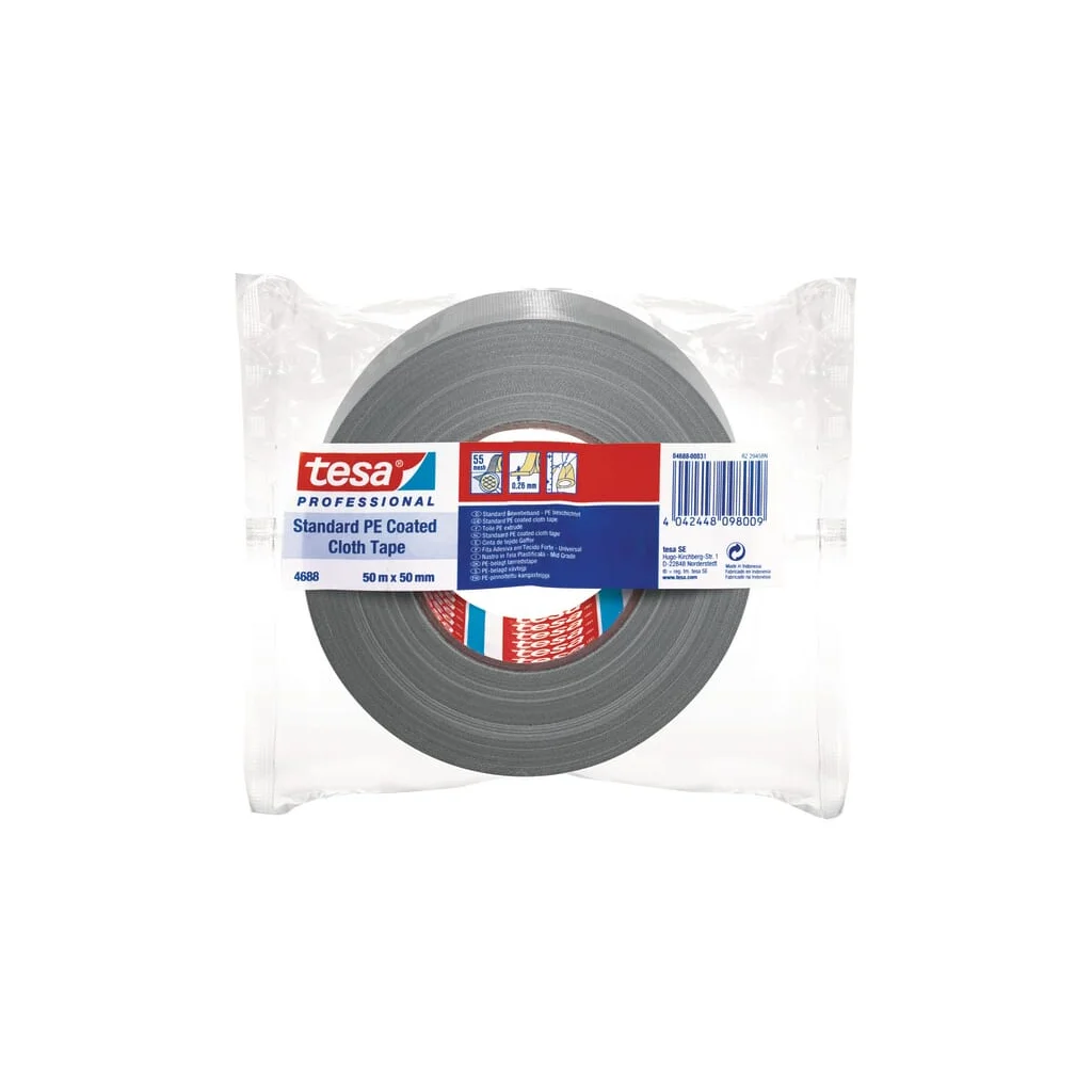 Bandă textilă cu polietilenă Standard gri 50mx50mm TesaBAND® T046880003100