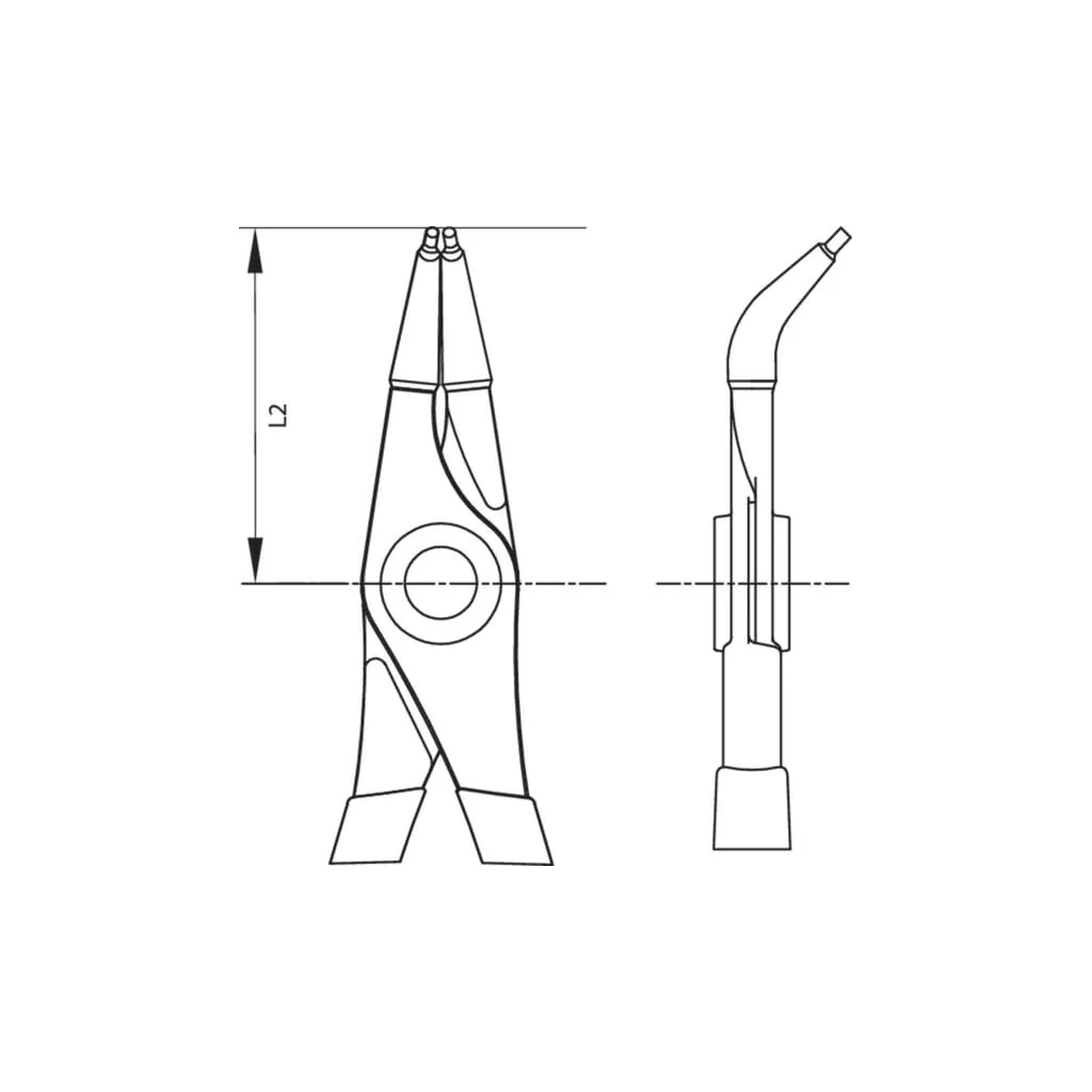 Cleste pentru sigurante diametru 8-13mm intern curbat 45° TA8000J02