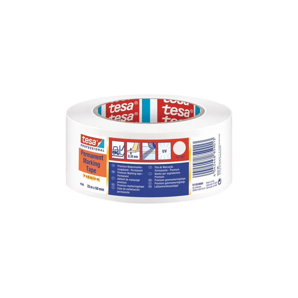 Bandă marcare permanentă Premium PVC alb 33mx50mm TesaFLEX® T041690005693