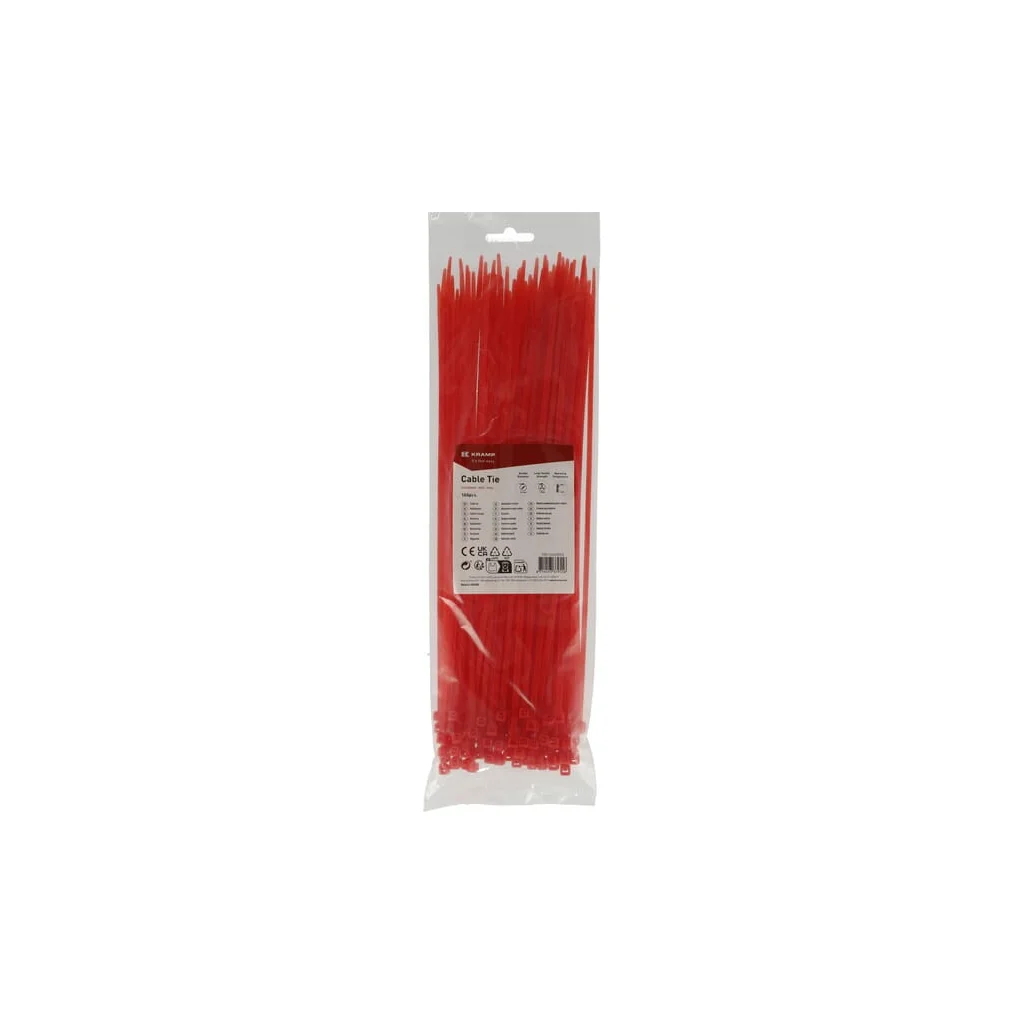 Colier pentru cablu 3.6x300mm, roșu, 100buc TR0136300RED