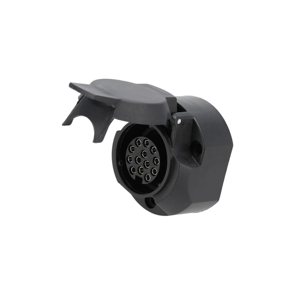 Priza remorcă, 13 pini, plastic, 12V, cu lumină de ceață, terminale cu șurub TR00004KR
