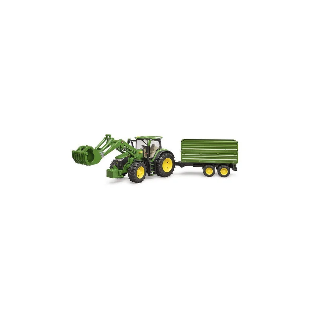 Tractor John Deere 7R 350 cu încărcător frontal și remorcă U03155