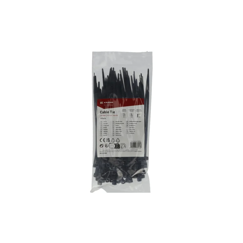Colier pentru cablu 3.6x150mm, FW negru, 100buc TR01FW36150BLA