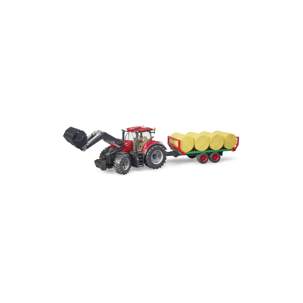 Tractor Case IH Optum 300 CVX cu încărcător frontal și remorcă baloți U03198