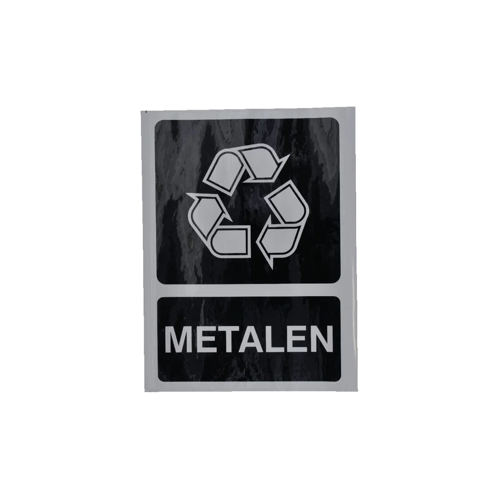 Autocolant informații suplimentare semn reciclare metal: Metalen 210x297mm Brady WB251295