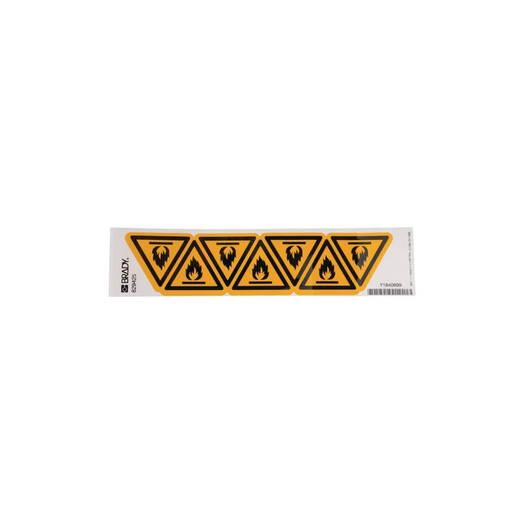 Autocolant semn de avertizare risc de incendiu 50x50mm Brady WB829425