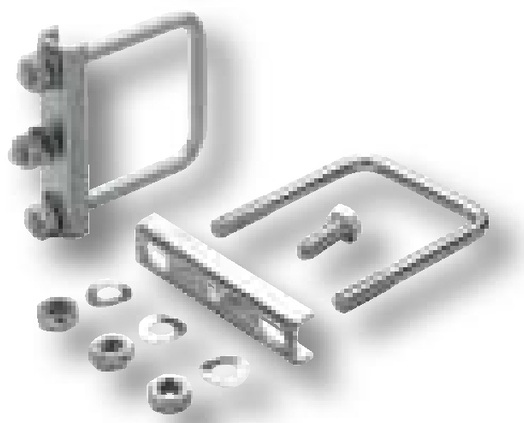 Set bride de fixare - 2 buc., pentru teava-Ø 60 mm, patrat