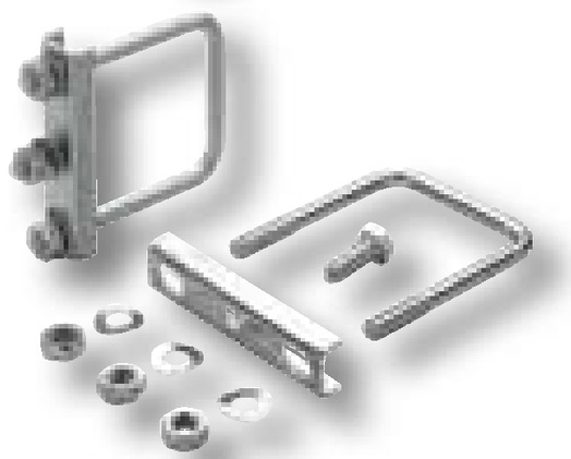 Set bride de fixare - 2 buc., pentru teava-Ø 70 mm, patrat