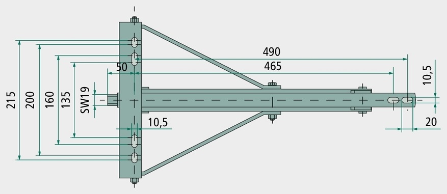 Suporturi rotative - dreapta, zincat, deservire cu manivela 14270313
