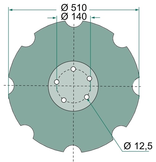 Taler disc - dintat, Ø 510 x 5 mm