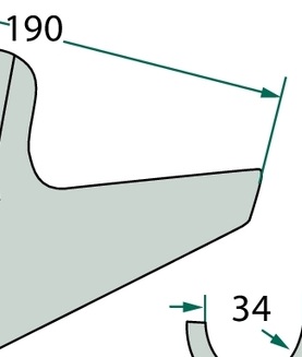 Brazdar tocator 190 x 3 mm