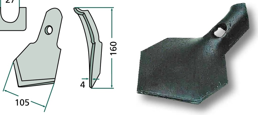 Brazdar lat - pentru dinte cultivator