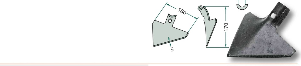 Brazdar lat - pentru dinte cultivator 45 x 12