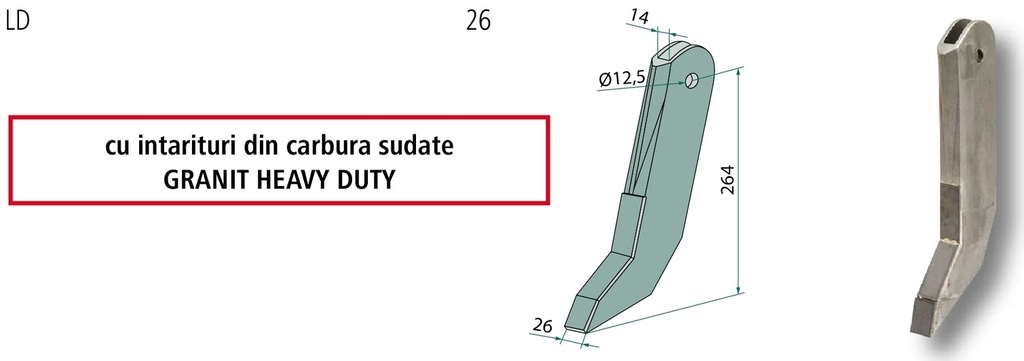 Heavy Duty Varf de brazdar - cu plăci din metal dur lipite