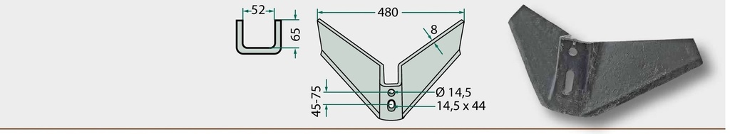 Brazdar aripi 480 x 8 mm