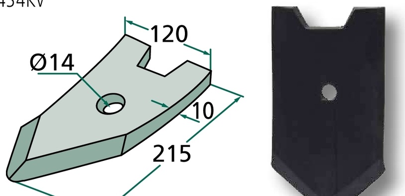 Varf de brazdar 215 x 120 x 10 mm