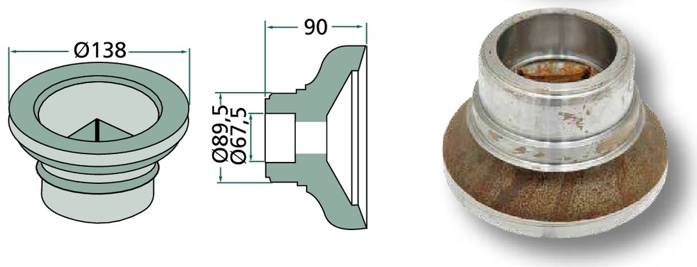 Flanșa exterior, pentru lungimea de asamblare 230 mm, potr. ptr. lagar 18031-0011 si 18031-0032