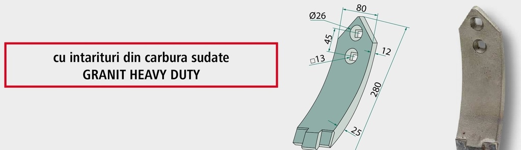 Heavy Duty Varf de brazdar - cu plăci din metal dur lipite