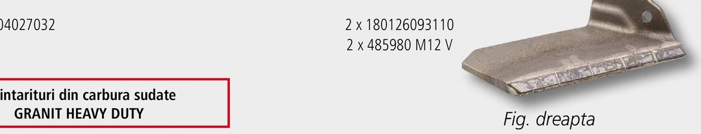 Heavy Duty Brazdar cu aripi - „Delta Flex”, stanga cu intarituri din carbura sudate