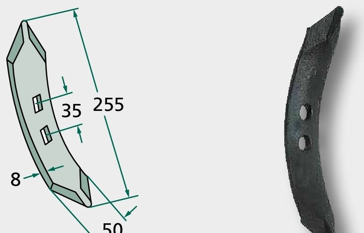 Brazdar 255 x 50 x 8 mm