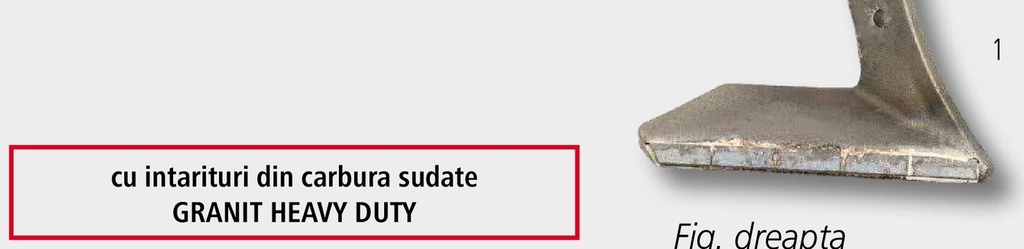 Heavy Duty Brazdar cu aripi - Stânga cu plăci din metal dur lipite