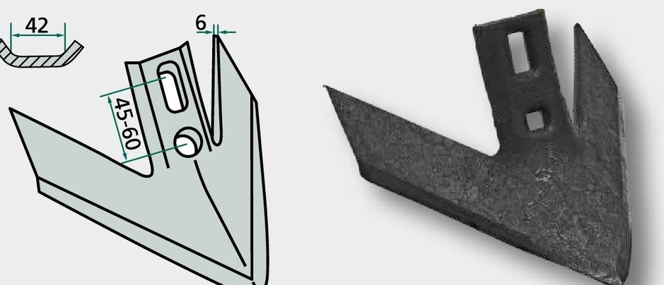 Brazdar „laba de gasca” 240 x 6 mm
