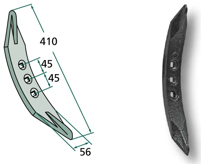 Brazdar 410 x 56 x 19 mm