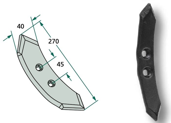 Brazdar 270 x 40 x 16 mm