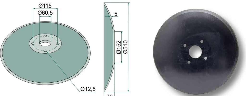 Taler disc - plat, Ø 510 x 5 mm