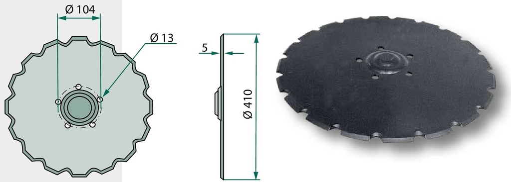 Disc semanatoare - dintat, Ø 410 x 5 mm