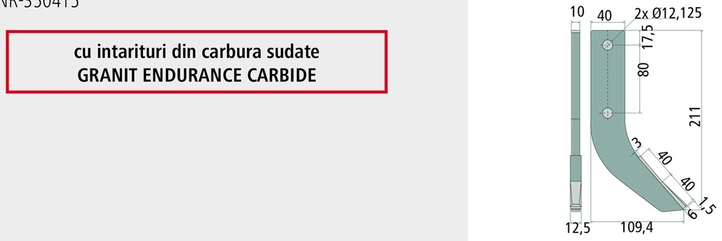 ENDURANCE Carbide Cuțit freză 211 mm
